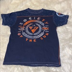 Society shirt dark blue and orange